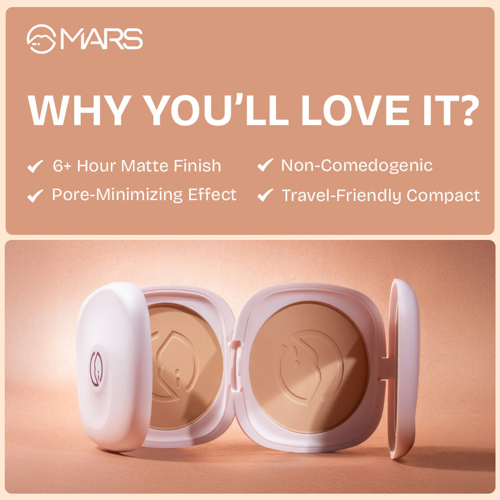 MARS Cosmetics Zero Oil Compact Powder - 08-Roasted Almond - Distacart