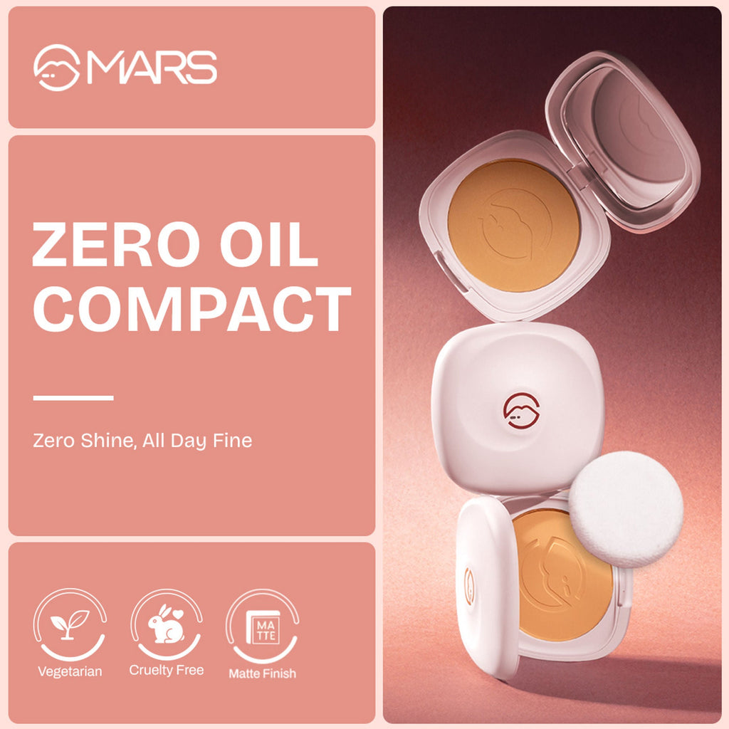 MARS Cosmetics Zero Oil Compact Powder - 08-Roasted Almond - Distacart