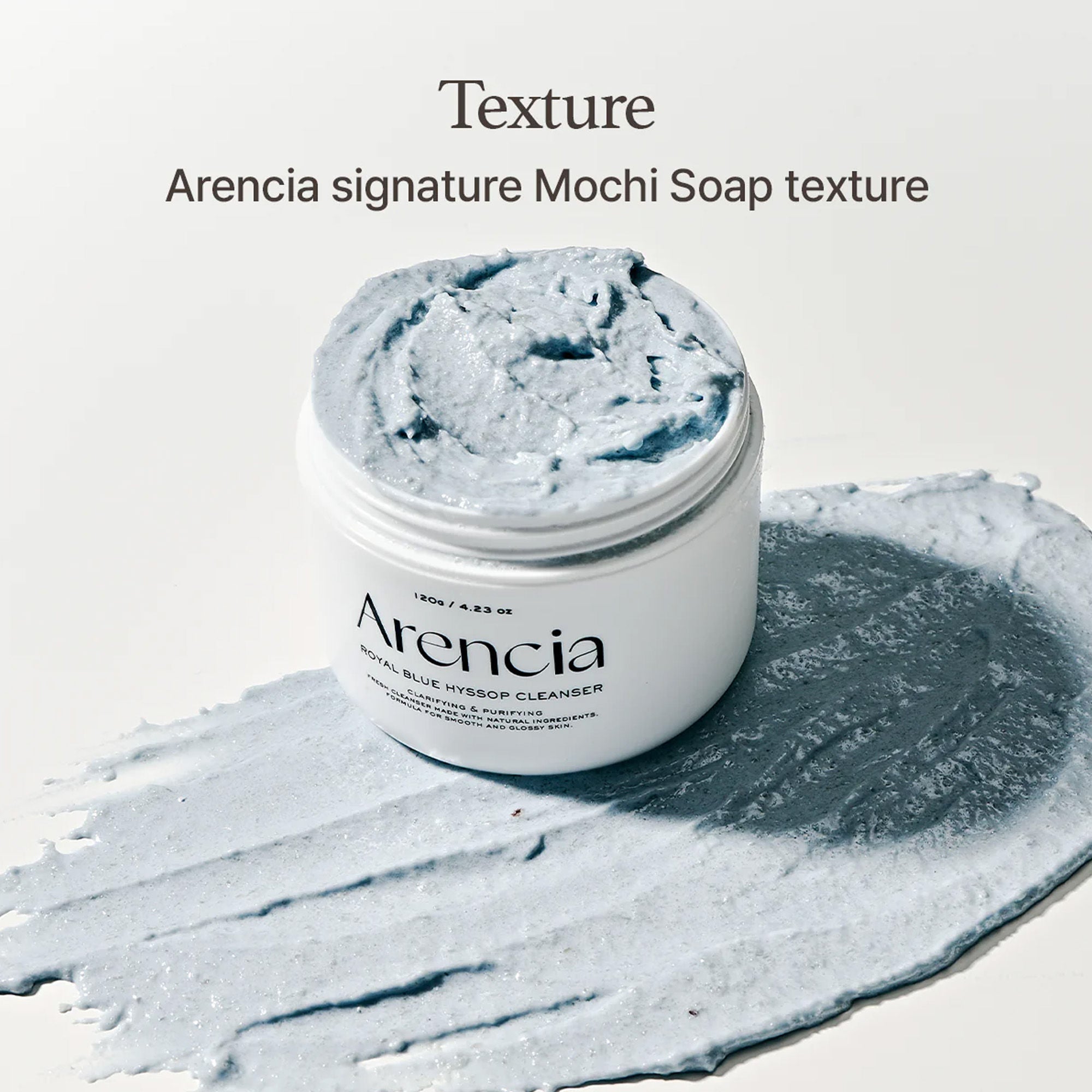 Arencia Fresh Blue Hyssop Rice Mochi Cleanser - Gentle Exfoliating Pore Care Korean Double Cleanser