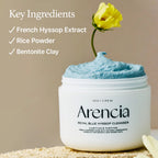 Arencia Fresh Blue Hyssop Rice Mochi Cleanser - Gentle Exfoliating Pore Care Korean Double Cleanser