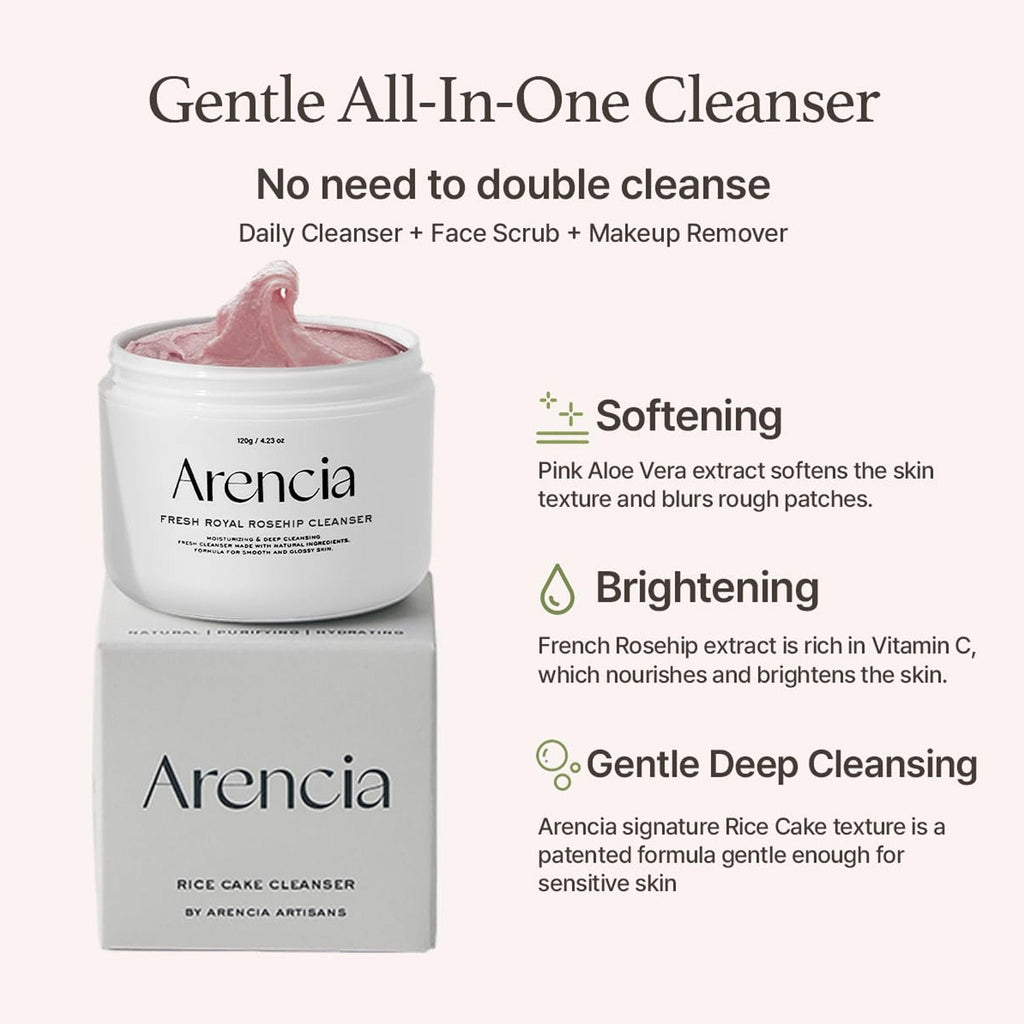 Arencia Fresh Rosehip Rice Mochi Cleanser - All-In-One Cleanser