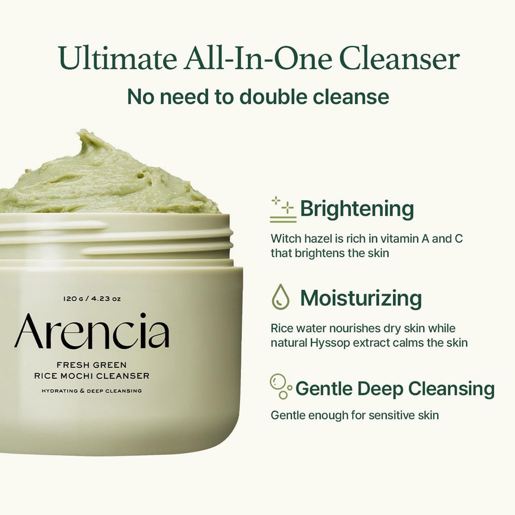 Arencia Fresh Green Rice Mochi Cleanser - Korean Cleanser