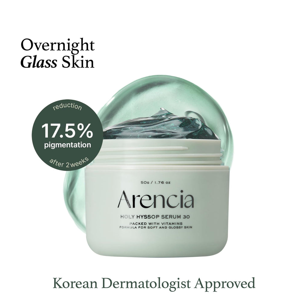 Arencia Holy Hyssop Serum 30 - Brightening Serum for Korean Glass Skin, Reduces Hyperpigmentation