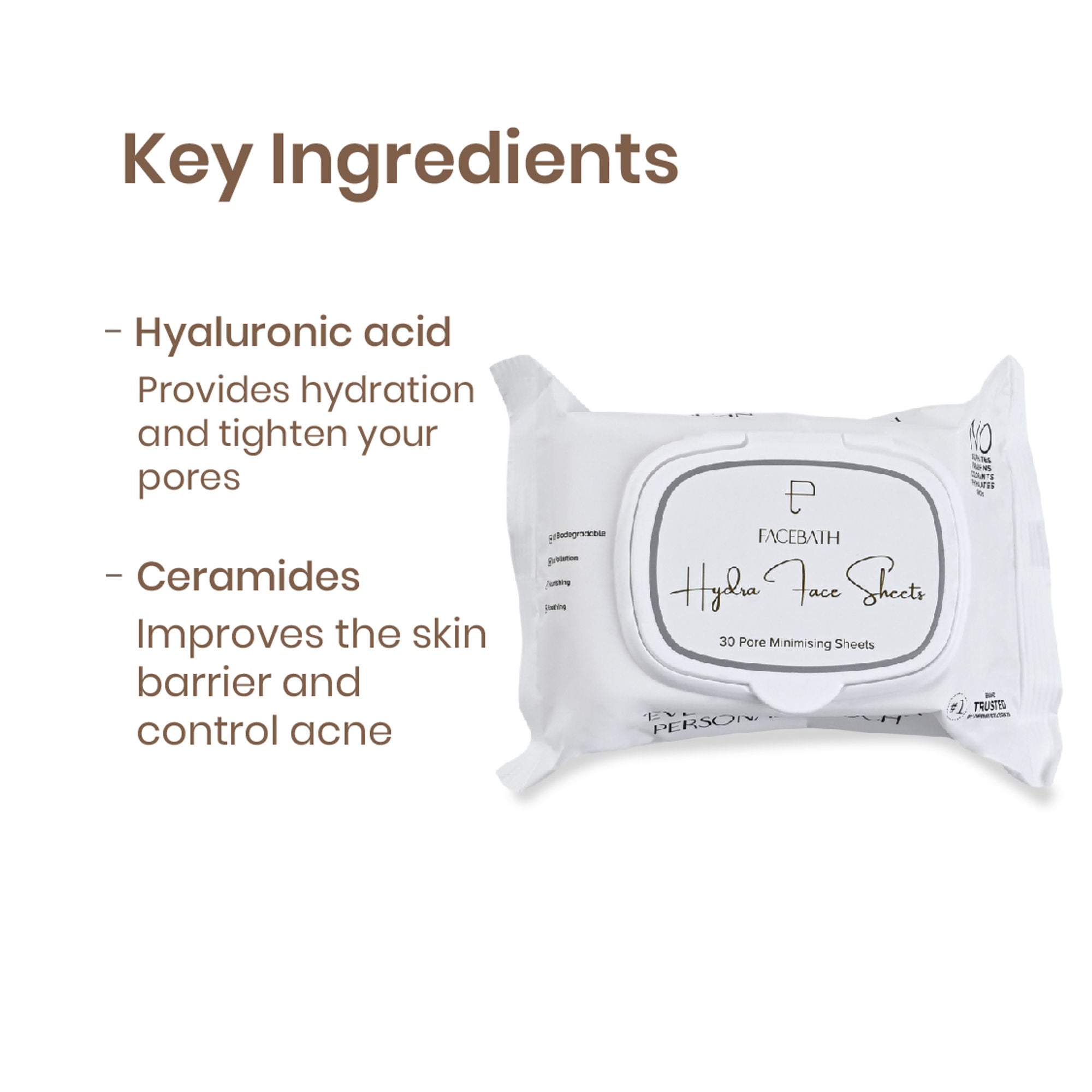 Personal Touch Skincare Hydra Facial Skin Care Serum Wipes For Pore Minimising With 72 hours Hydration