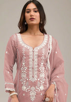 Anaita Peach Embroidered Silk Stitched Salwar Suit - Distacart