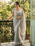 Shree Shyam Fashion Gray Linen Saree - Distacart