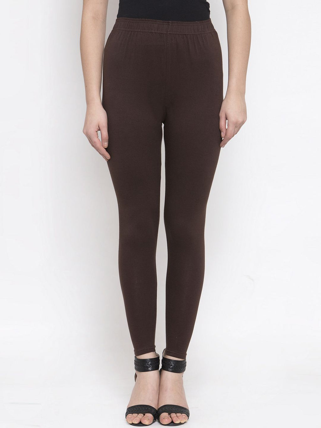 TAG 7 Women Brown Solid Ankle-Length Leggings