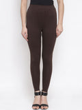 TAG 7 Women Brown Solid Ankle-Length Leggings