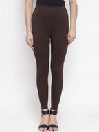 TAG 7 Women Brown Solid Ankle-Length Leggings