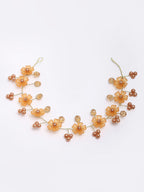 Panash Women Gold-Toned & Yellow Beaded Tiara - Distacart