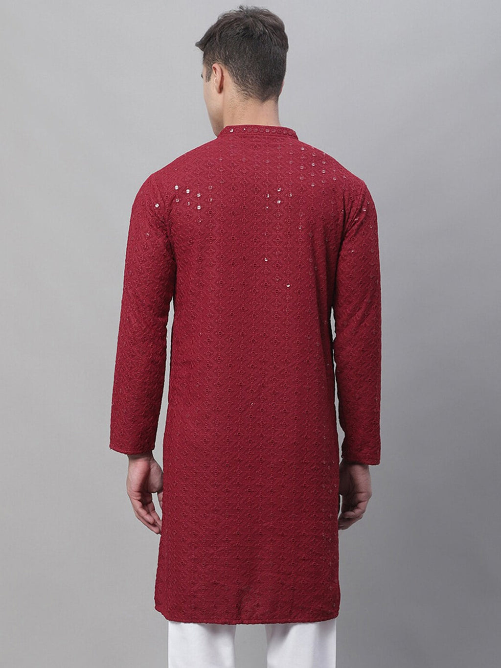 Sojanya Ethnic Motifs Embroidered Sequinned Pure Cotton Kurta