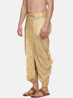 Sethukrishna Gold-Coloured Embroidered Dhoti Pant For Men - Distacart
