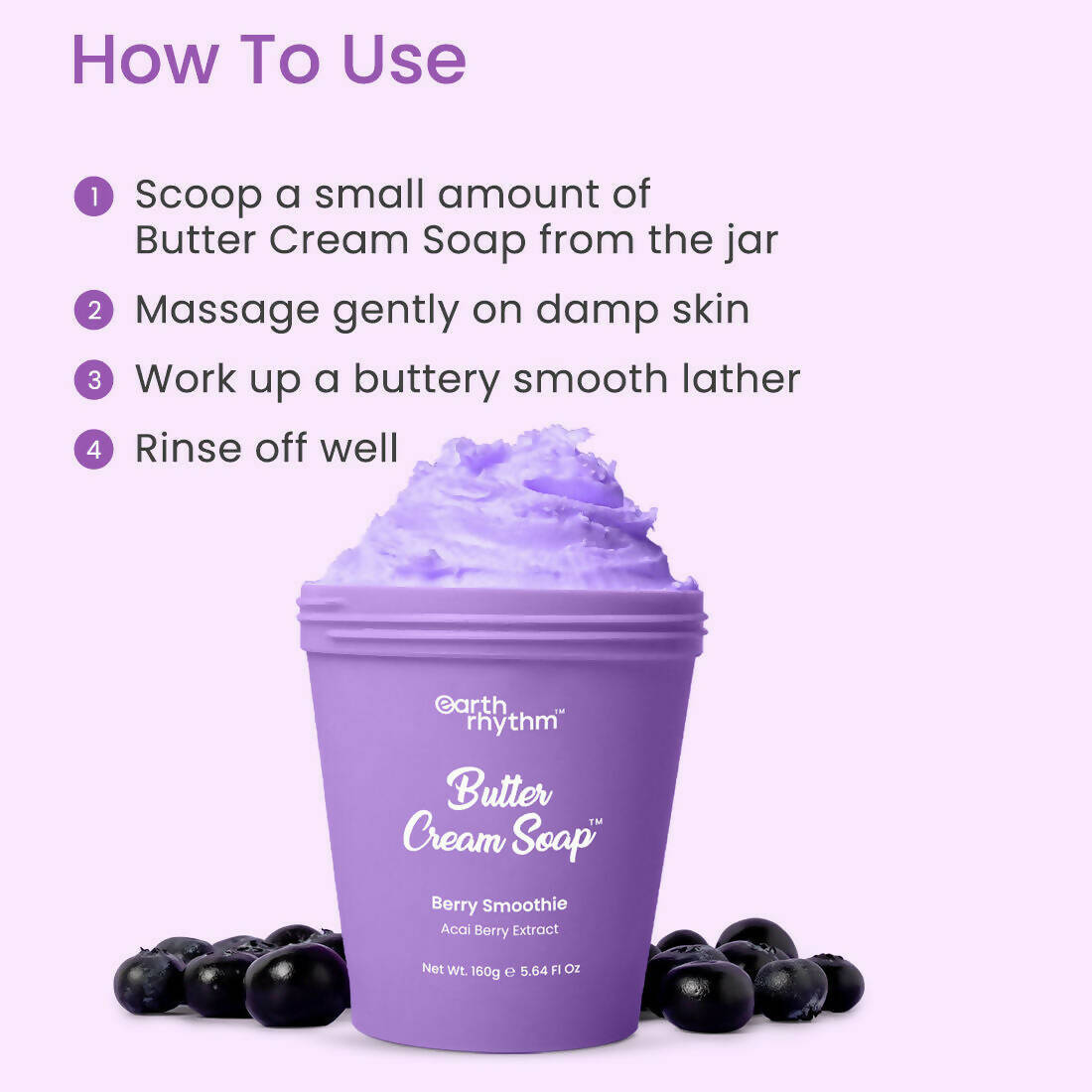 Earth Rhythm Butter Cream Shower Mousse Soap - Berry Smoothie