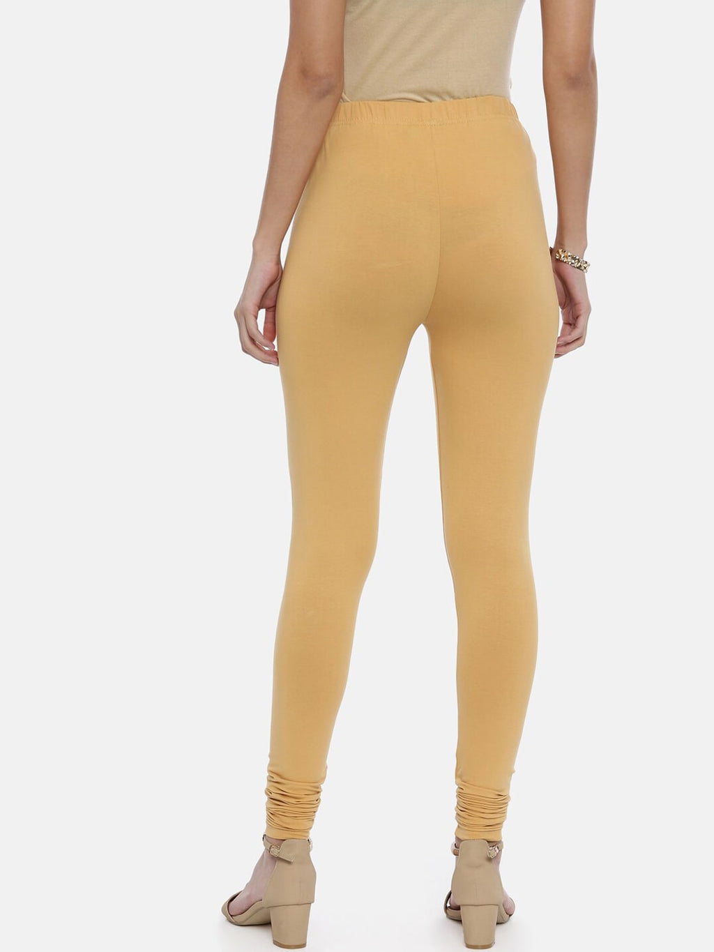 Souchii Beige Solid Slim-Fit Churidar-Length Leggings - Distacart