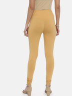 Souchii Beige Solid Slim-Fit Churidar-Length Leggings - Distacart