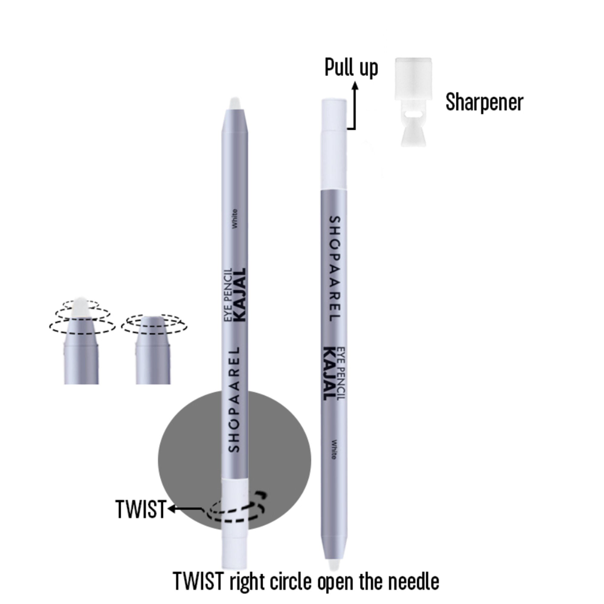 Shopaarel Eye Kajal Pencil - White