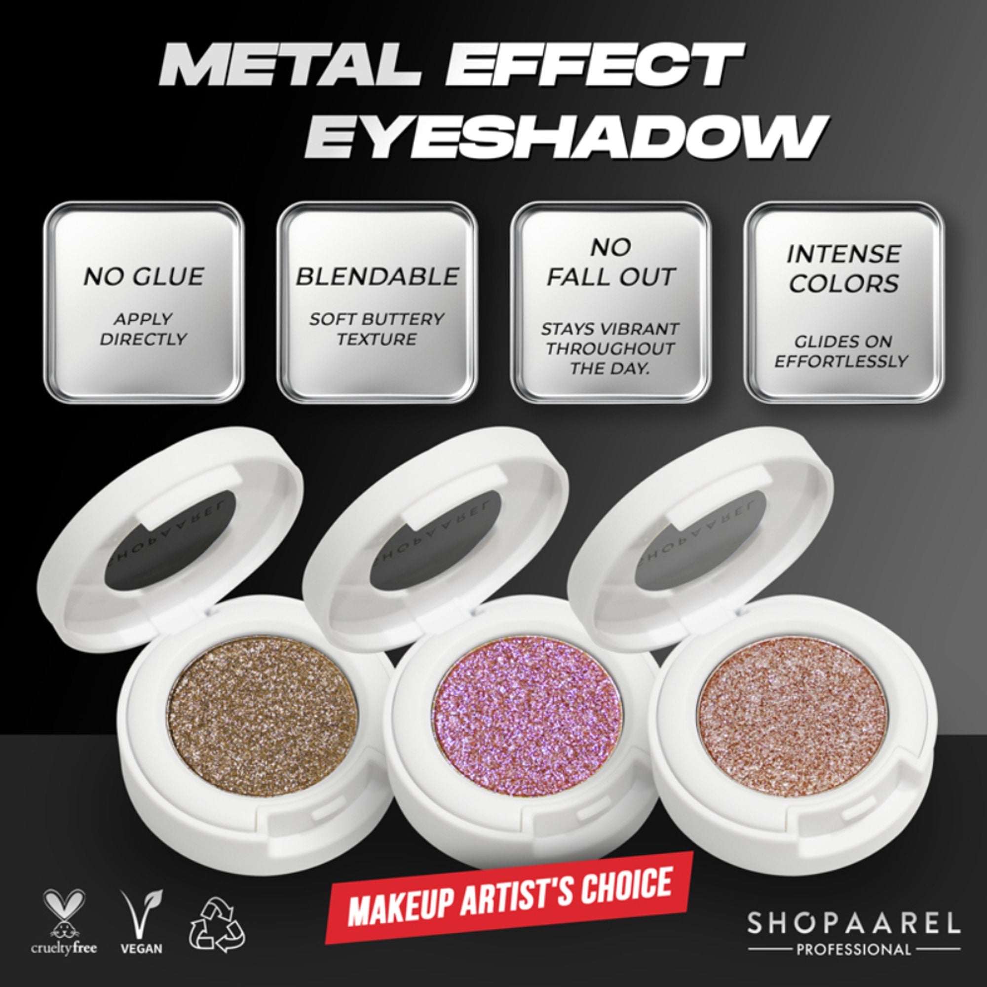 Shopaarel Metal Effect Eyeshadow - So Hot