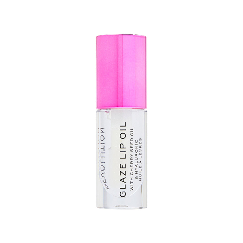 Makeup Revolution Glaze Lip Oil Intense Nourishment With Hyaluronic Acid Vitamin E - Lust Clear