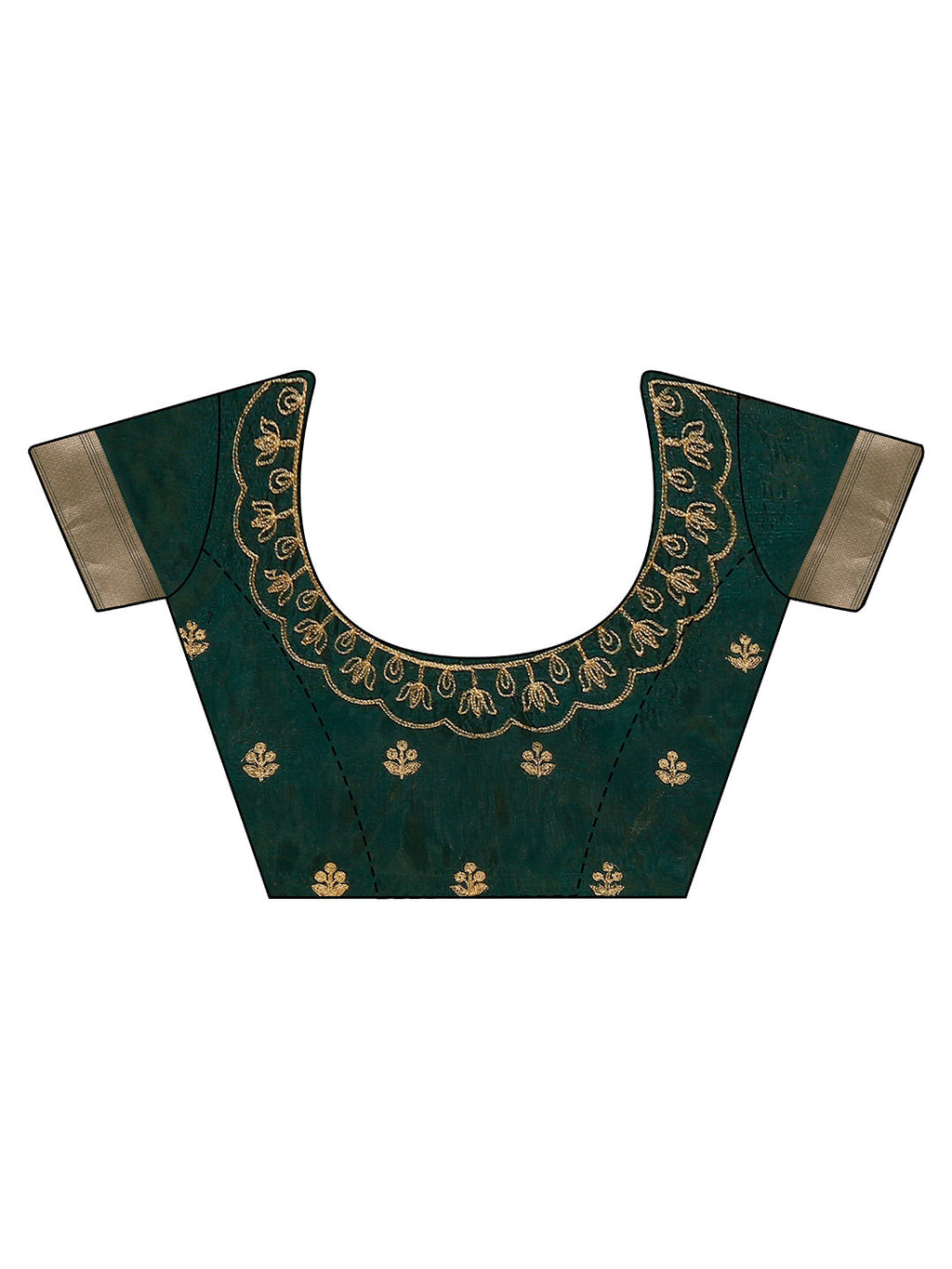 Tikhi Imli Olive Floral Embroidered Zari Organza Saree - Distacart