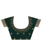 Tikhi Imli Olive Floral Embroidered Zari Organza Saree - Distacart