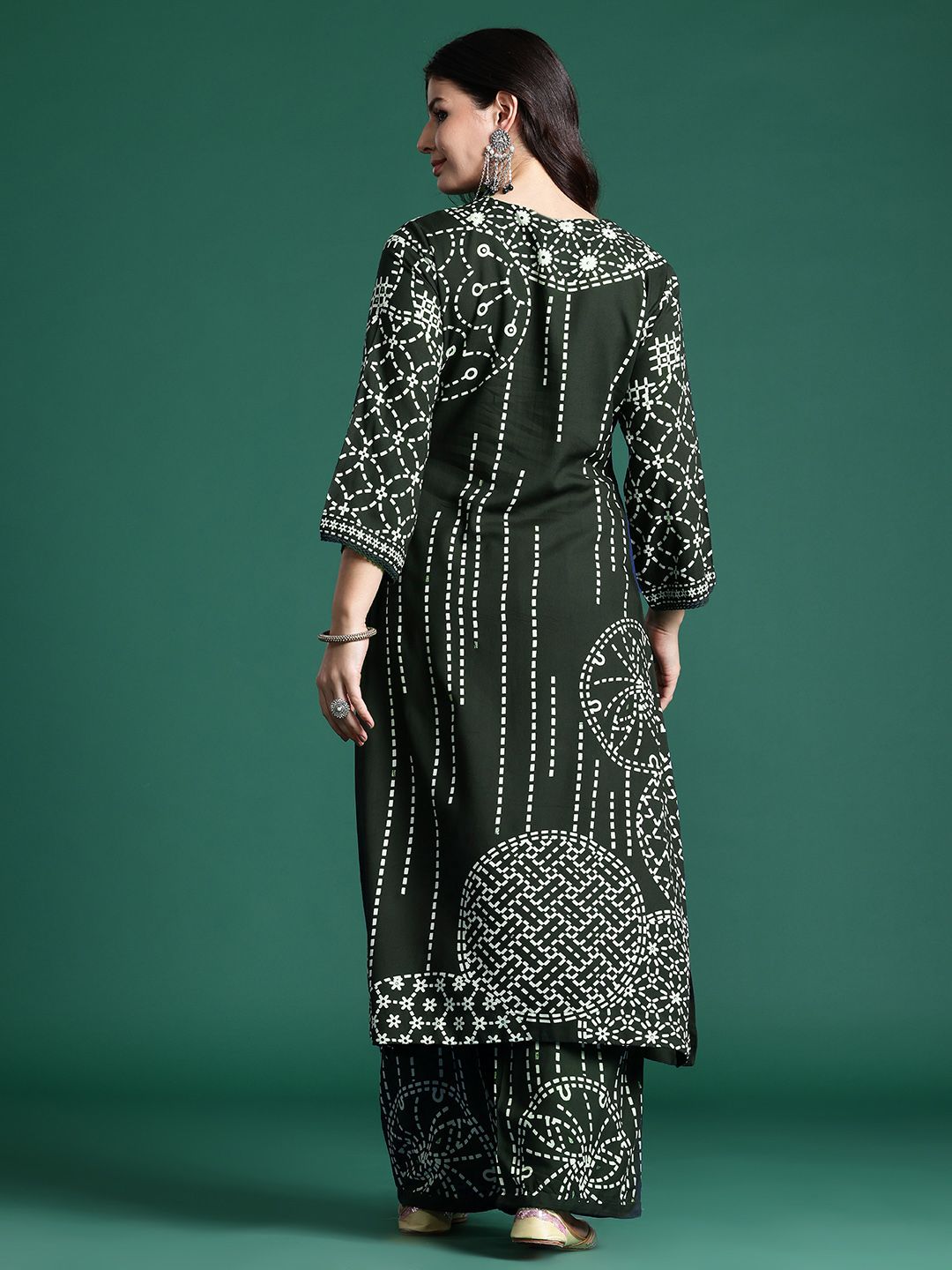 Indo Era Printed Beads & Stones Kurta with Trousers - Distacart