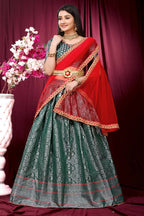 DEIANA'S Beautiful Pure Jari Silk Weaving Lehengha Choli - Green