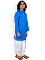 Sethukrishna Boys Blue Pure Cotton Kurta with Dhoti Pants