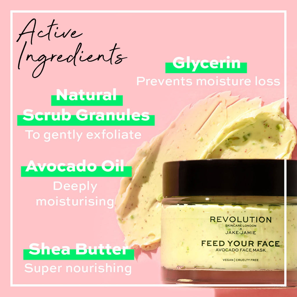 Makeup Revolution Skincare X Jake - Jamie Avocado Face Mask - Distacart
