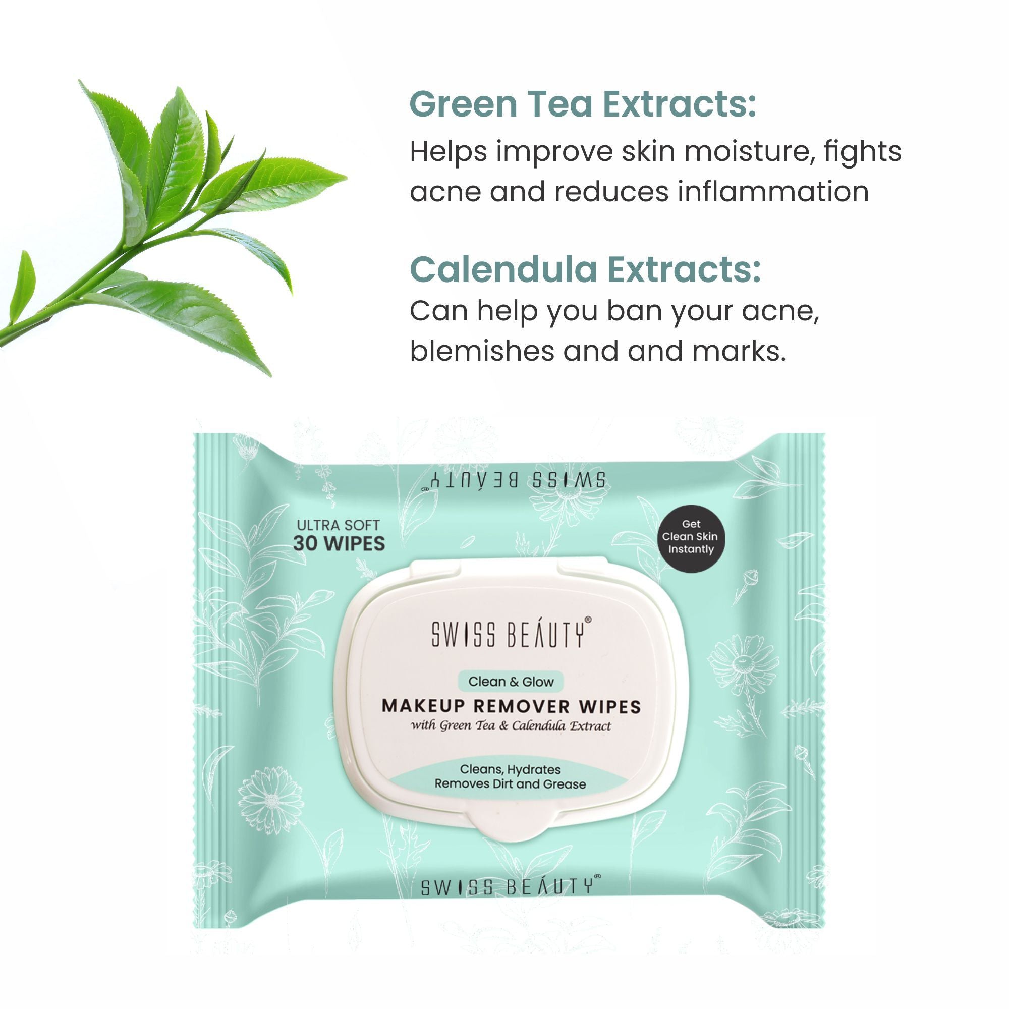 Swiss Beauty Clean And Glow Makeup Remover Wipes - Distacart