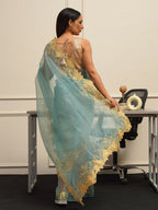 Tikhi Imli Embroidered Organza Heavy Work Saree - Distacart