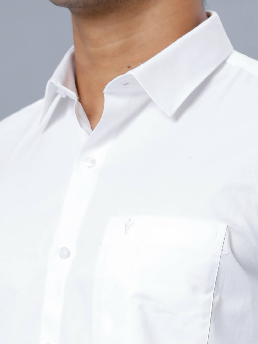 Ramraj Cotton Mens Half Sleeve Formal Poly Cotton White Shirt
