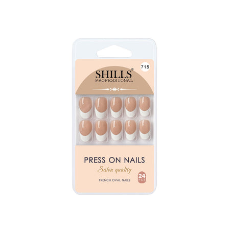 Shills Professional Reusable Press On Nails French Oval - SPN715