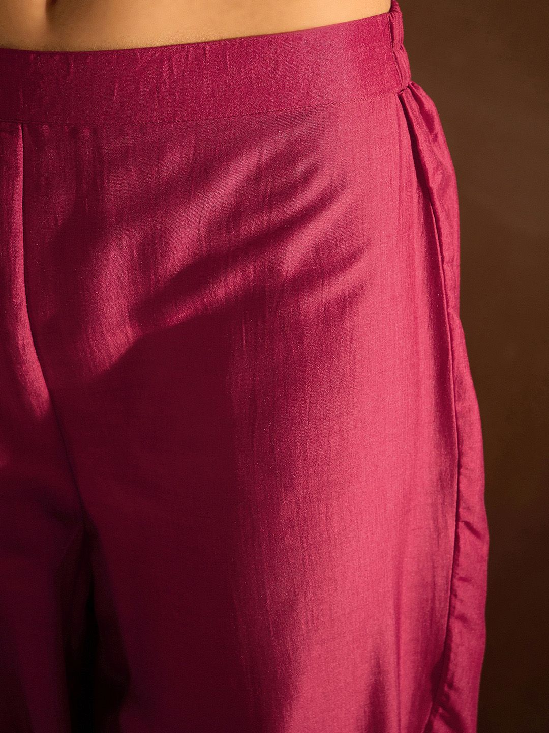 Indo Era Red Floral Embroidered Regular Kurta with Trousers & Dupatta - Distacart