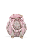 Masq Pink & Gold-Toned Embellished Embroidered Potli Clutch - Distacart