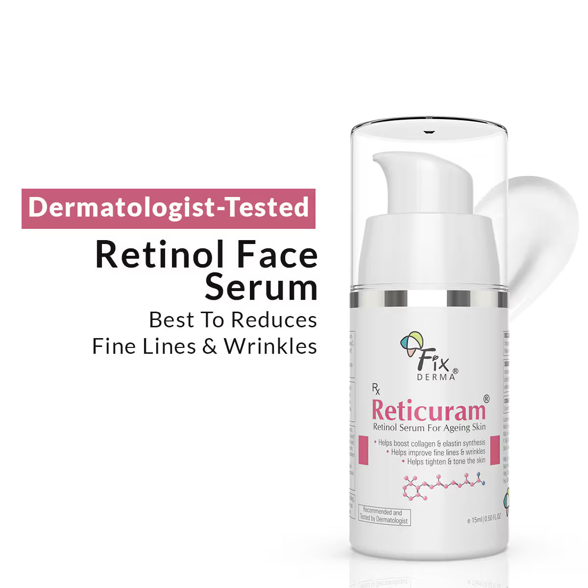 Fixderma 0.05% Pure Retinol Reticuram Face Serum For Anti Aging Skin