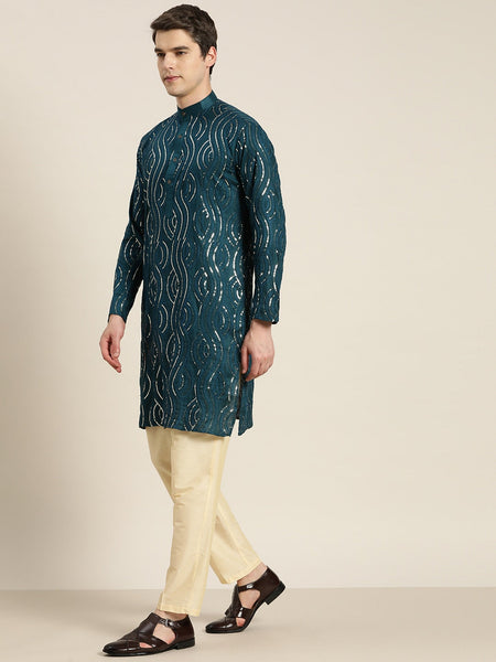 Sojanya Men Quirky Embroidered Sequinned Kurta