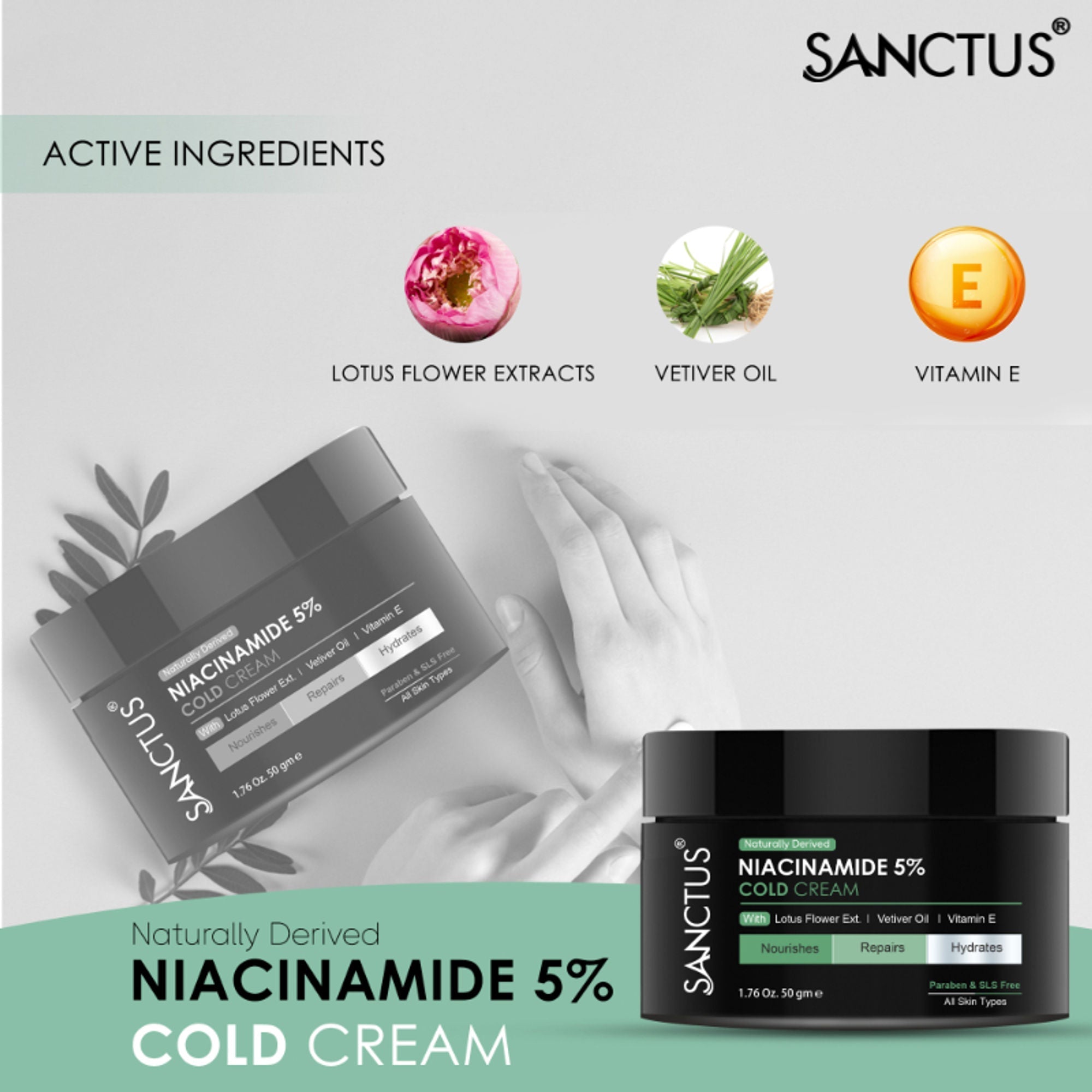 SANCTUS Moisturizing 5% Niacinamide Cold Cream - Distacart