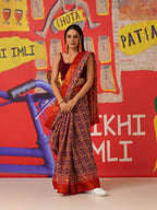 Tikhi Imli Ethnic Motifs Printed Cotton Ready to Wear Saree - Distacart