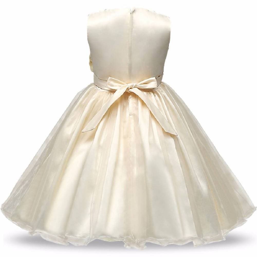 Asmaani Baby Girl's Gold Part Wear Full Length Dress (AS-DRESS-22046)