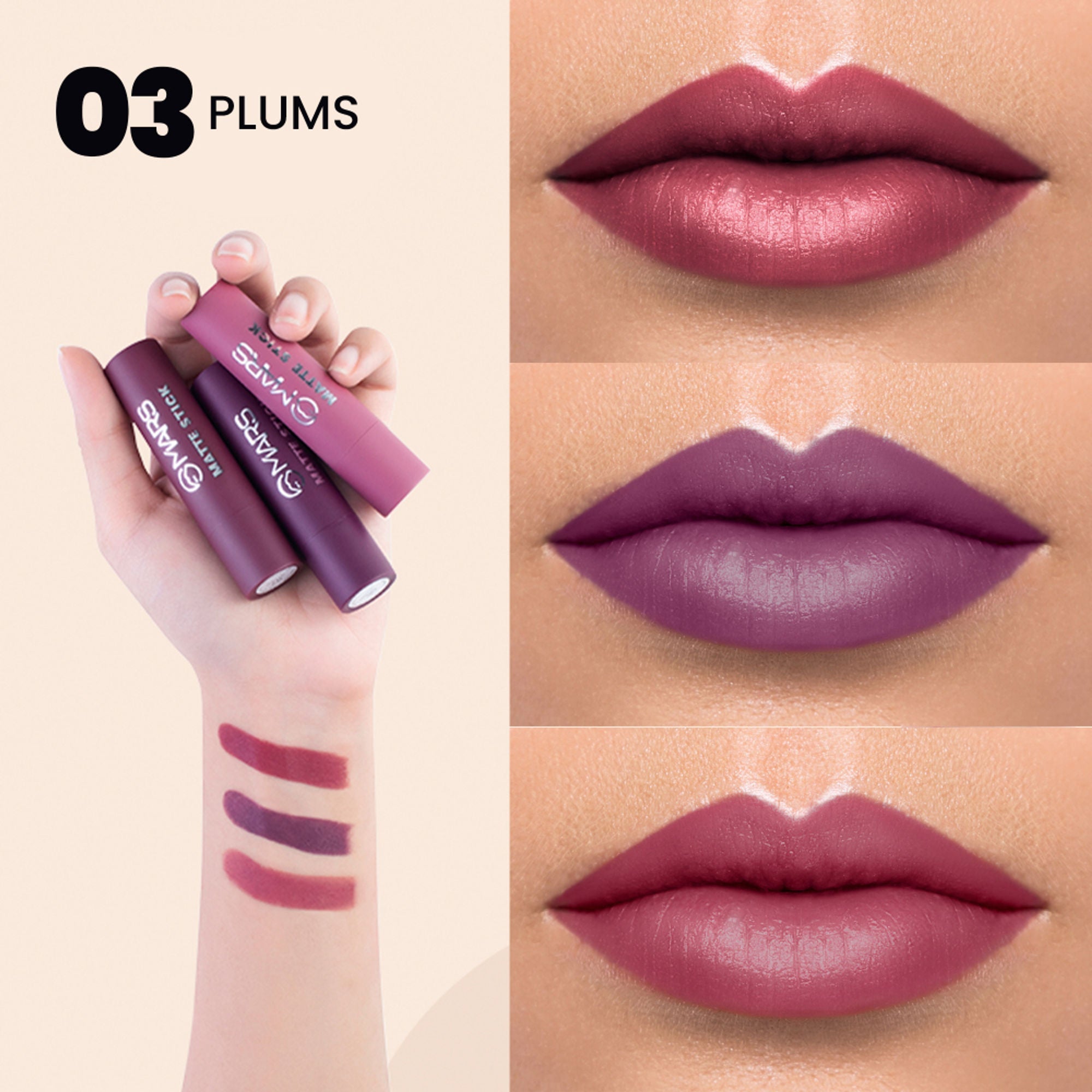 MARS Cosmetics Matte Lipsticks Box - 03 Plums