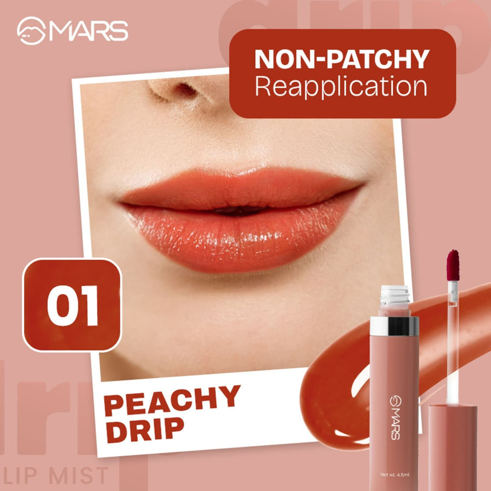MARS Cosmetics Drip Lip Mist - 01 Peachy Drip - Distacart