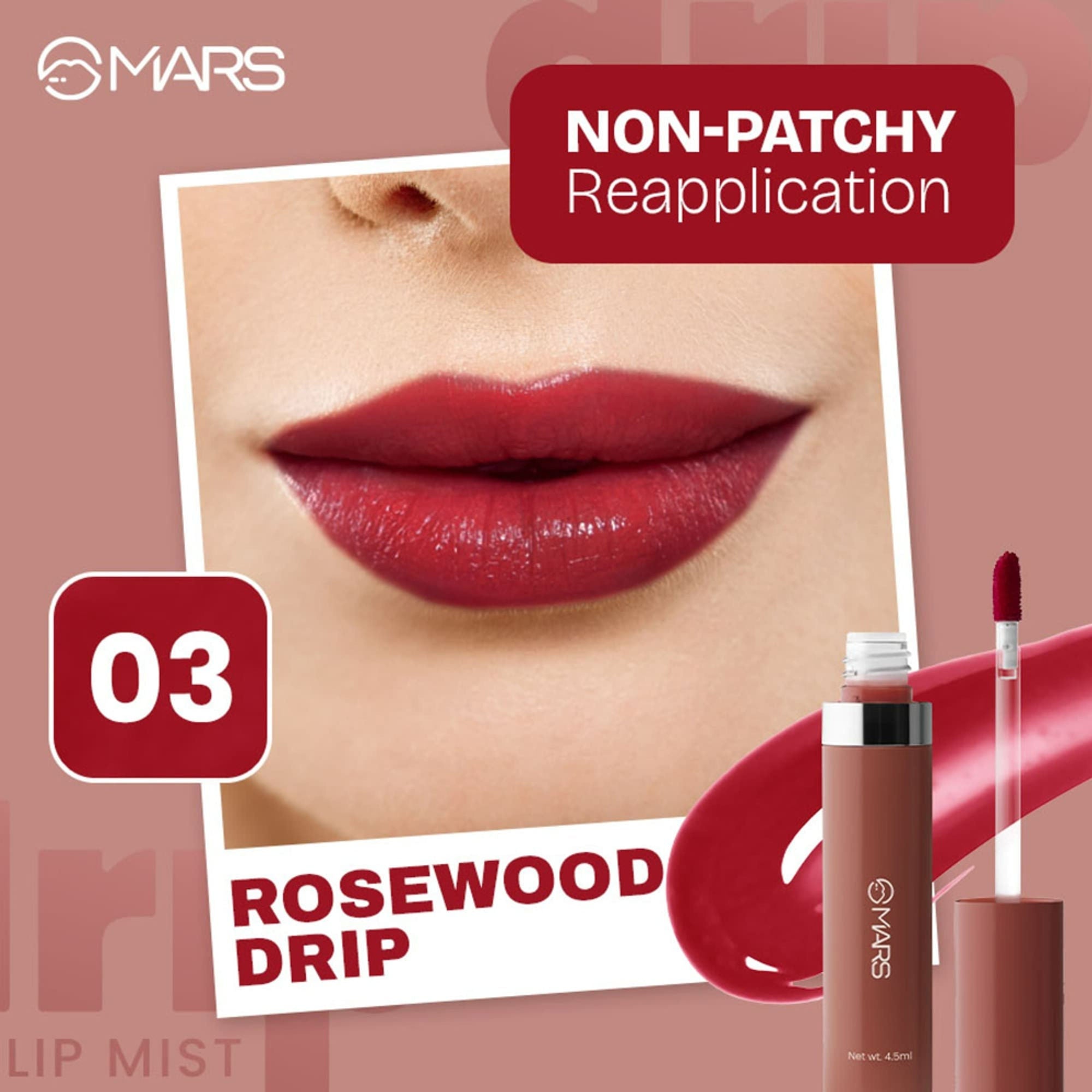 MARS Cosmetics Drip Lip Mist - 03 Rosewood Drip - Distacart