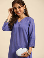Sangria Women Jacquard Sequinned Chanderi Silk Kurta