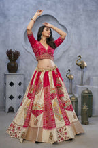 Kesar Fab Ivory Silk Embroidered Lehenga