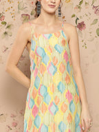 HERE&NOW Abstract Printed Straight Kurta with Solid Palazzos