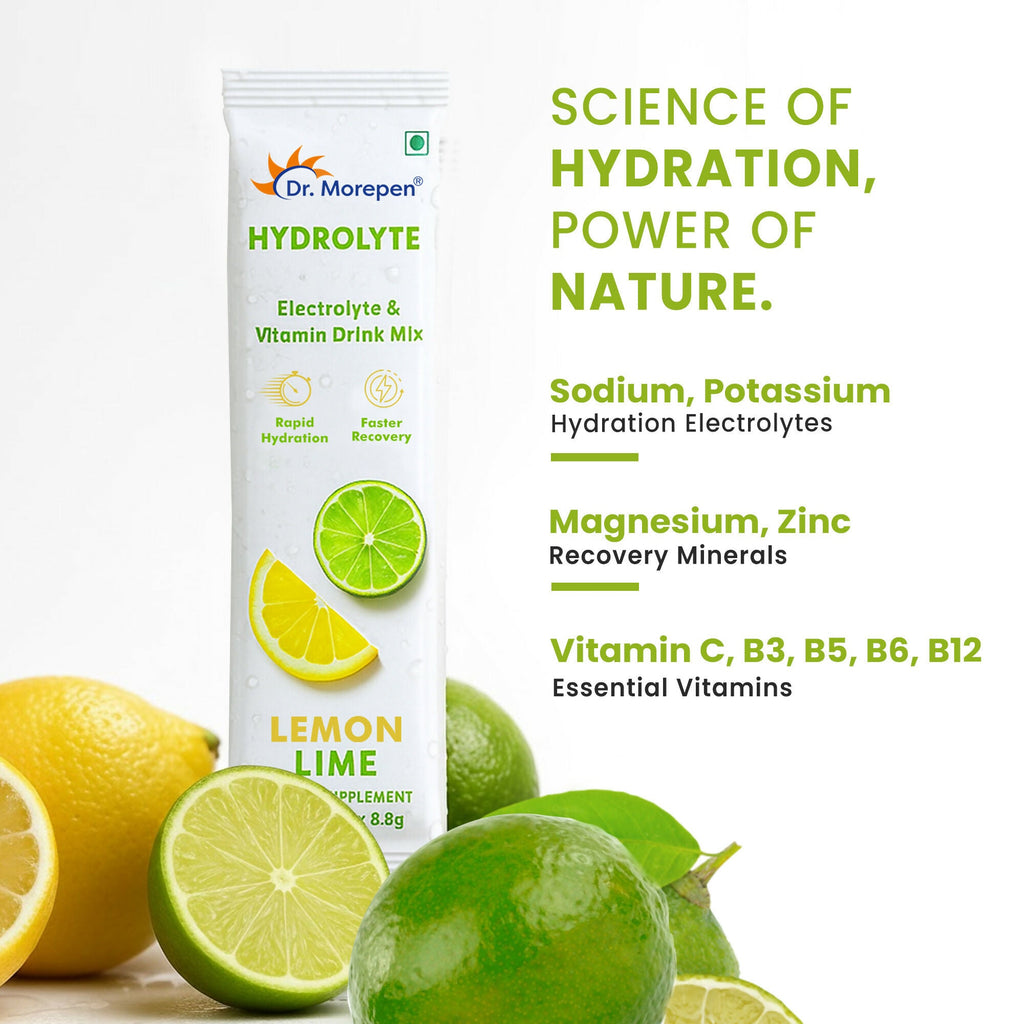Dr. Morepen Hydrolyte Electrolyte & Vitamin Drink Mix - Lemon Lime - Distacart