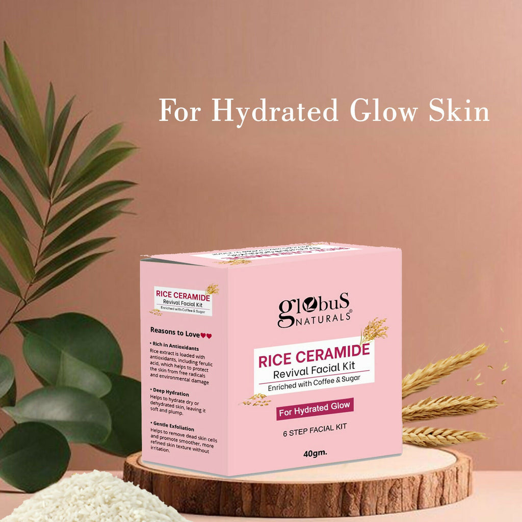 Globus Naturals Rice Ceramide 6 Step Facial Kit For Korean Glass Skin - Distacart