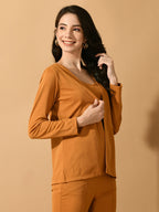 Myshka Women's Mustard Solid Solid Jacket