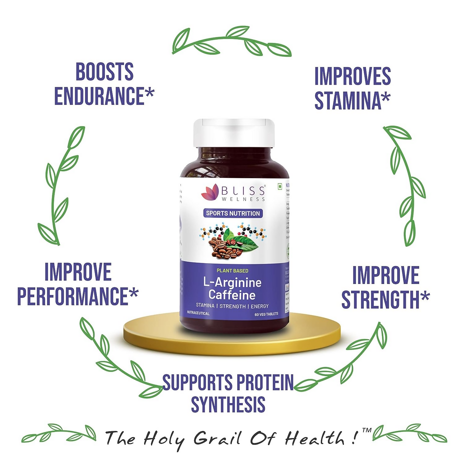 Bliss Welness L-Arginine Caffeine Tablets - Distacart