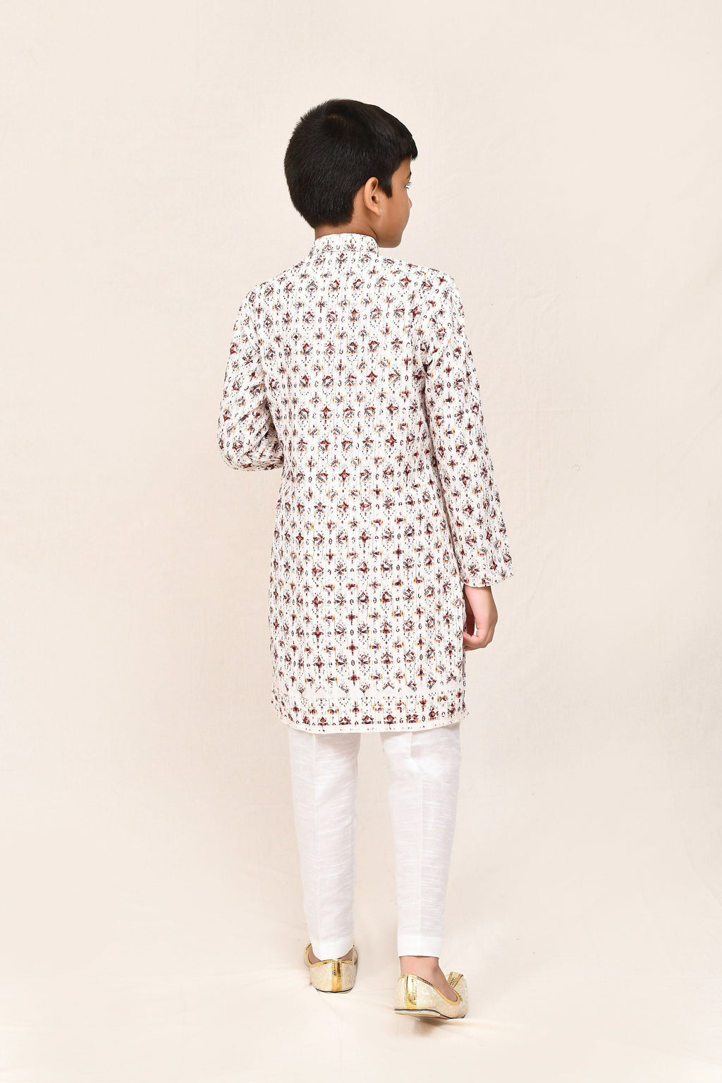 Joban Fashion Cotton Cream Kurta With Straight Fit Pant